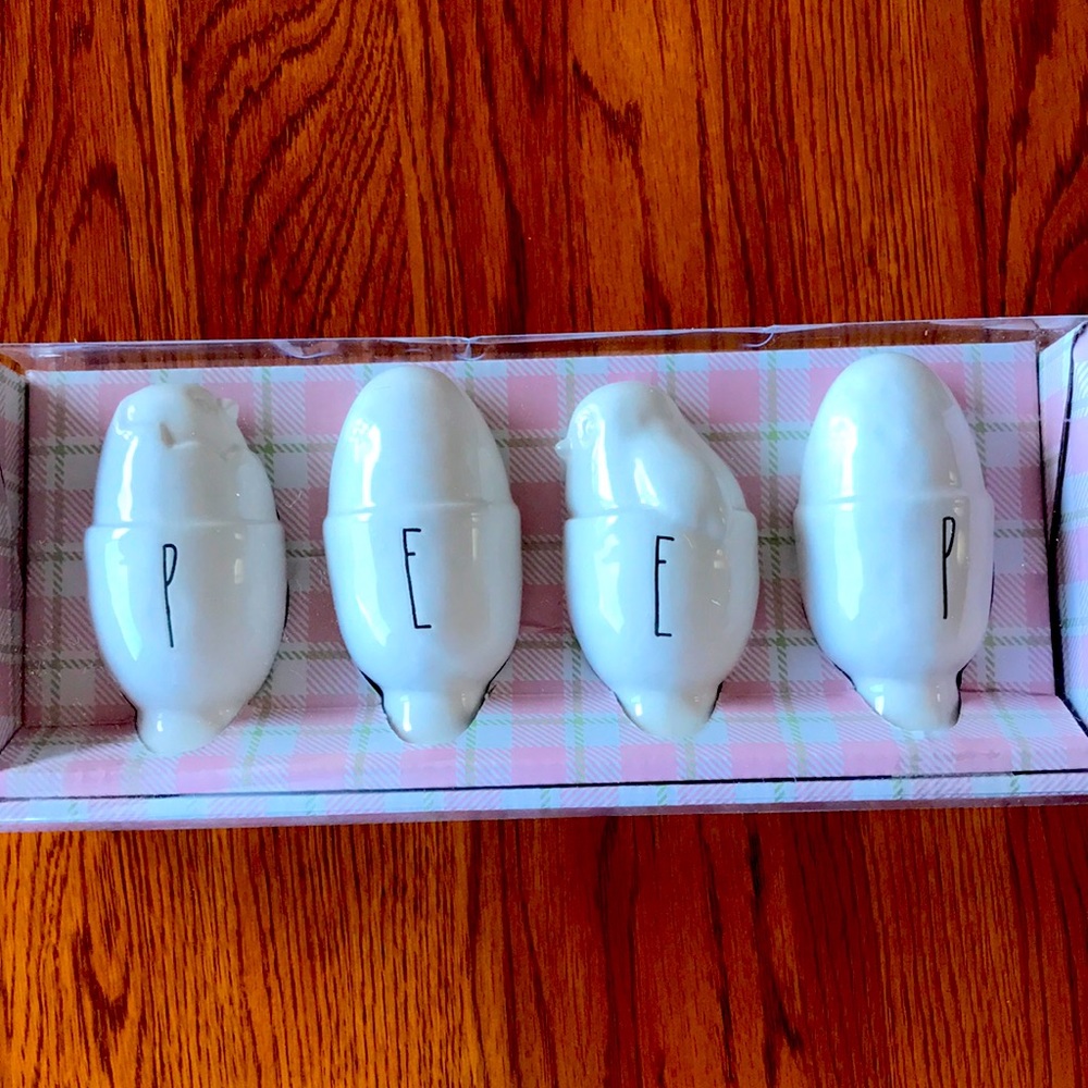NWT Rae Dunn PEEP Eggs (Set of 4) cute Easter gift